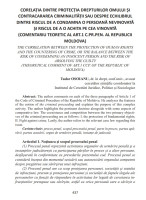 Corelația dintre protecția drepturilor omului și contracararea criminalității sau despre echilibrul dintre riscul de a condamna o persoană nevinovată și riscul de a o achita pe cea vinovată (comentariu teoretic al art. 1 C. pr. pen. al Republicii Molova)